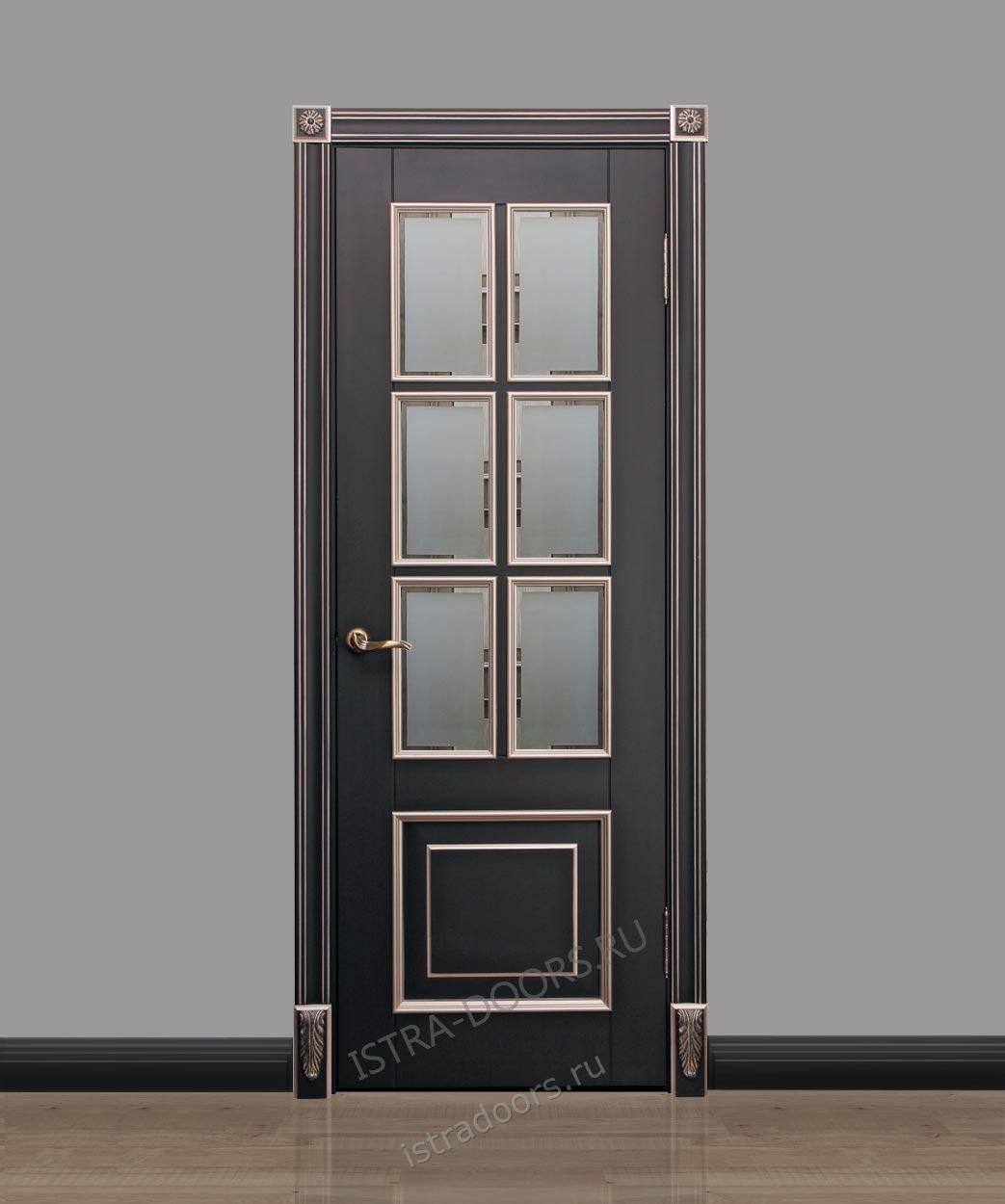 Верона черная с серебром. Межкомнатная дверь на заказ (1)